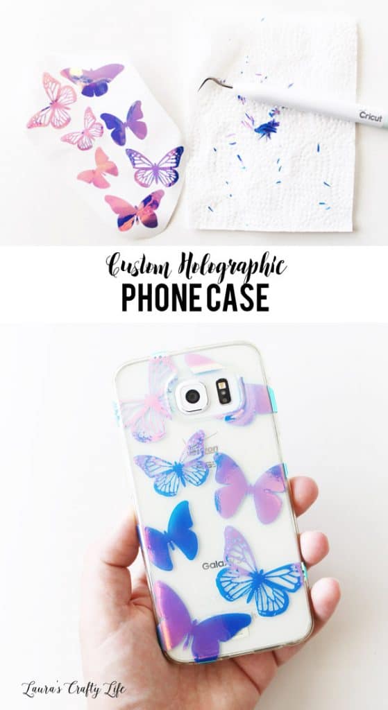 cricut holographic custom phone case adhesive vinyl