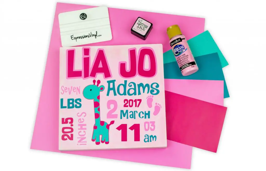 baby name subway art with adhesive vinyl