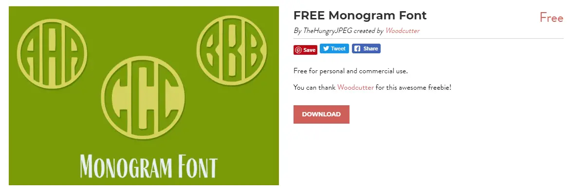 free circle monogram font