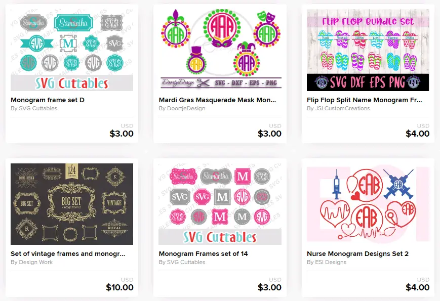 Download Free Monogram Fonts For Cricut Plus Monogram Frames