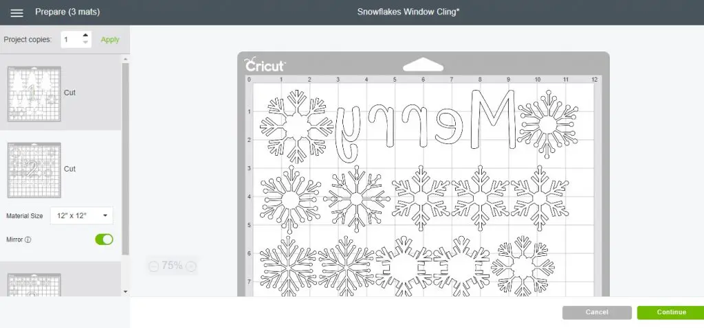 cricut frosted window cling