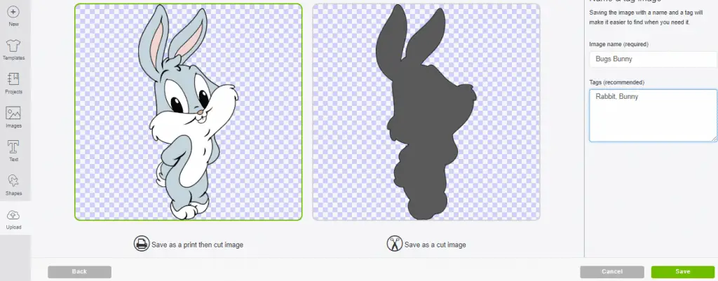 print then cut bugs bunny svg file