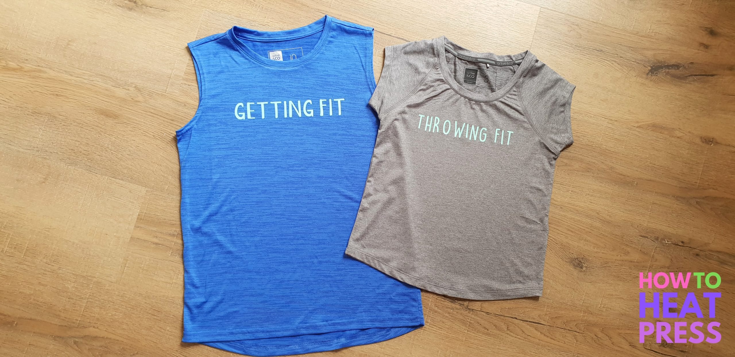 finished work out tops with heat transfer vinyl