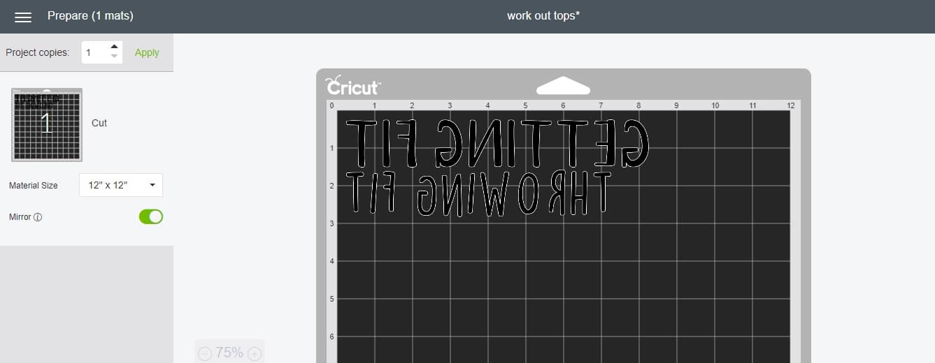 cricut sportflex iron on project