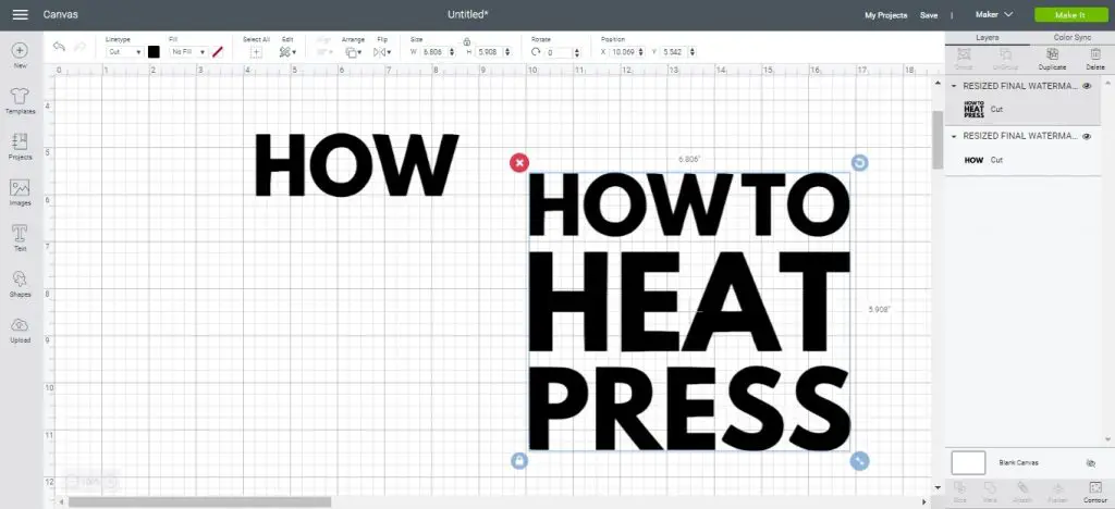 how to contour in cricut design space