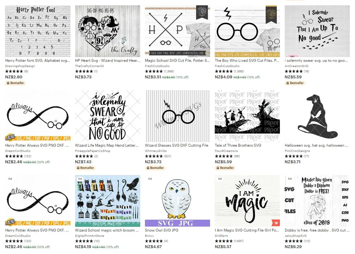 etsy harry potter svg