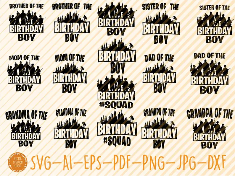Fortnite birthday squad svg