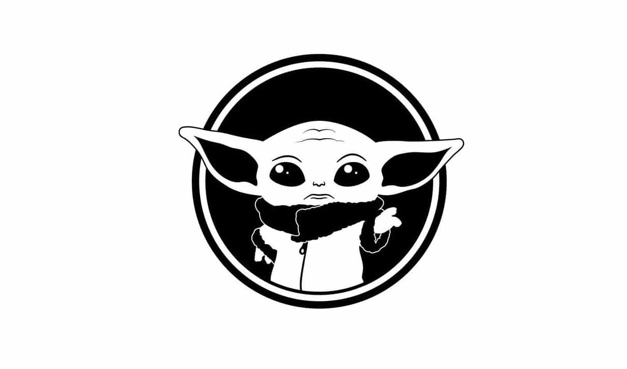 Vector Baby Yoda Clipart Black And White