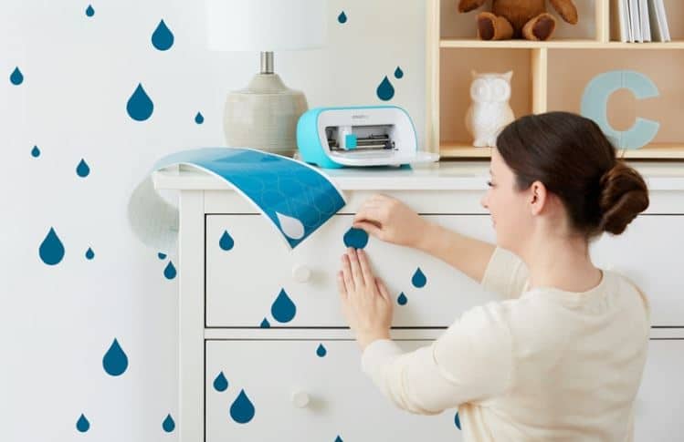 blue rain drop wall decals cut on cricut joy