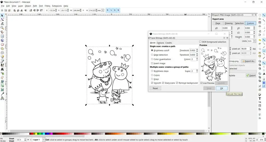 inkscape convert to svg