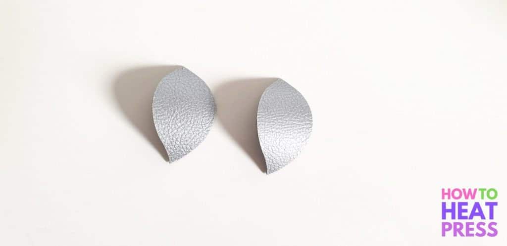 silver faux leather earrings