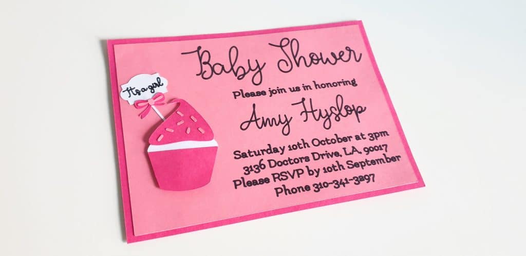 pink baby shower invitation