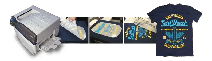 laser printed t-shirt with bright colors