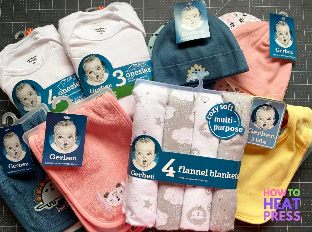 gerber childrensware onesies blankets burp cloths and hats