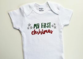 My First Christmas SVG Project – Baby Onesie With Siser Glitter HTV