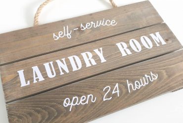 Farmhouse Laundry Sign: How To Apply Vinyl On Wood!